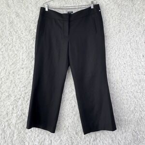 J.Crew Favorite Fit Cropped Pants 12T Black 100% Wool Trousers Career Minimalist